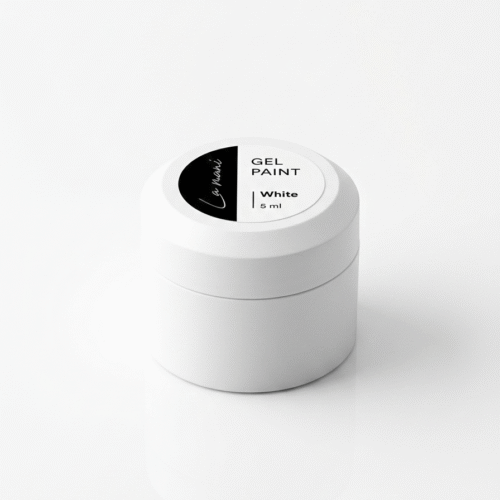 Baltas nagų gelinis dažas prancūziškam manikiūrui