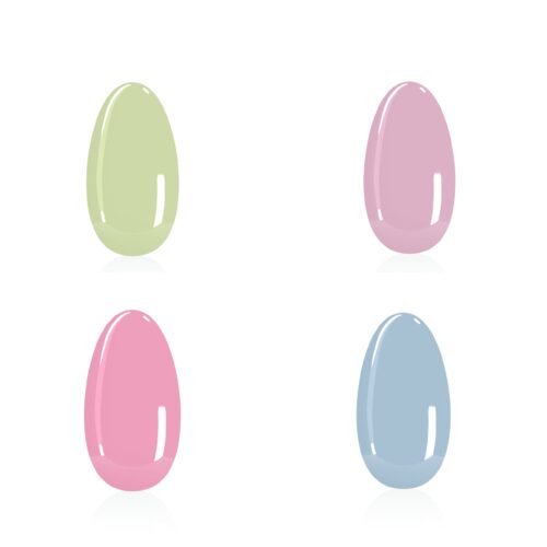 Pastelinių spalvų kaučiukinių bazių nagams rinkinys